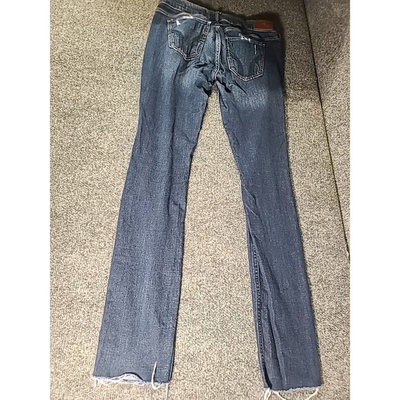 Hollister Women's Size 3R W26 L30 Dark Distressed Super Skinny Stretchy Jeans - Picture 7 of 8